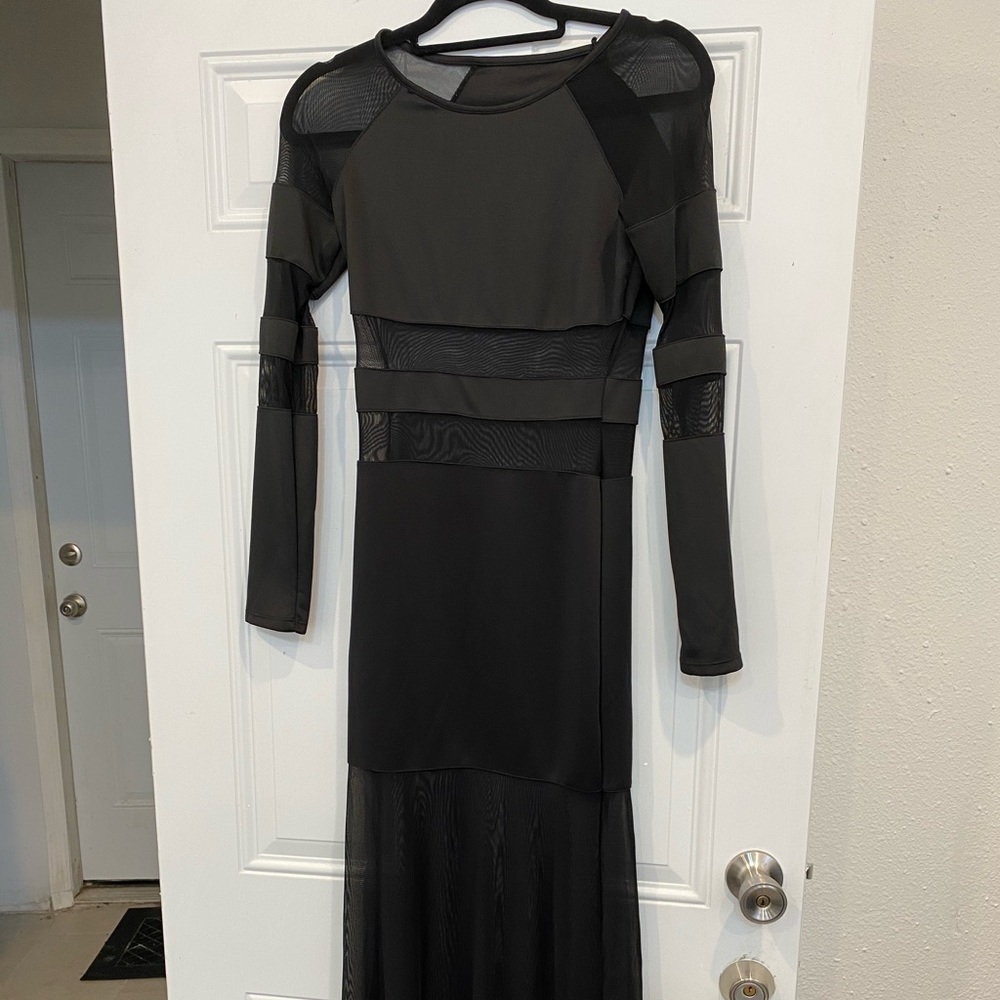 Floor length black dress